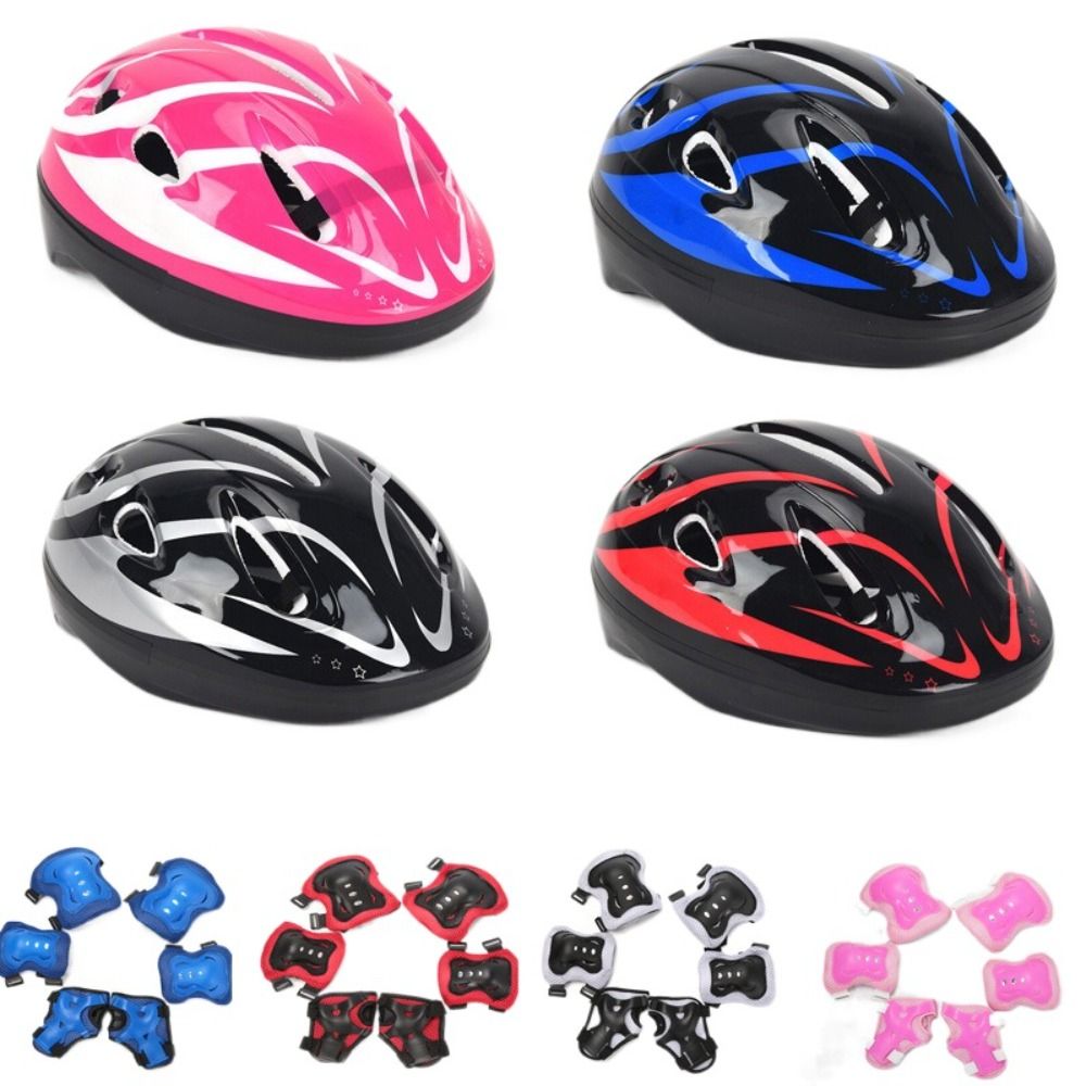 Cycling Protective Gear For Kids - Детский шлем, наколенники, налокотники, защита запястья,