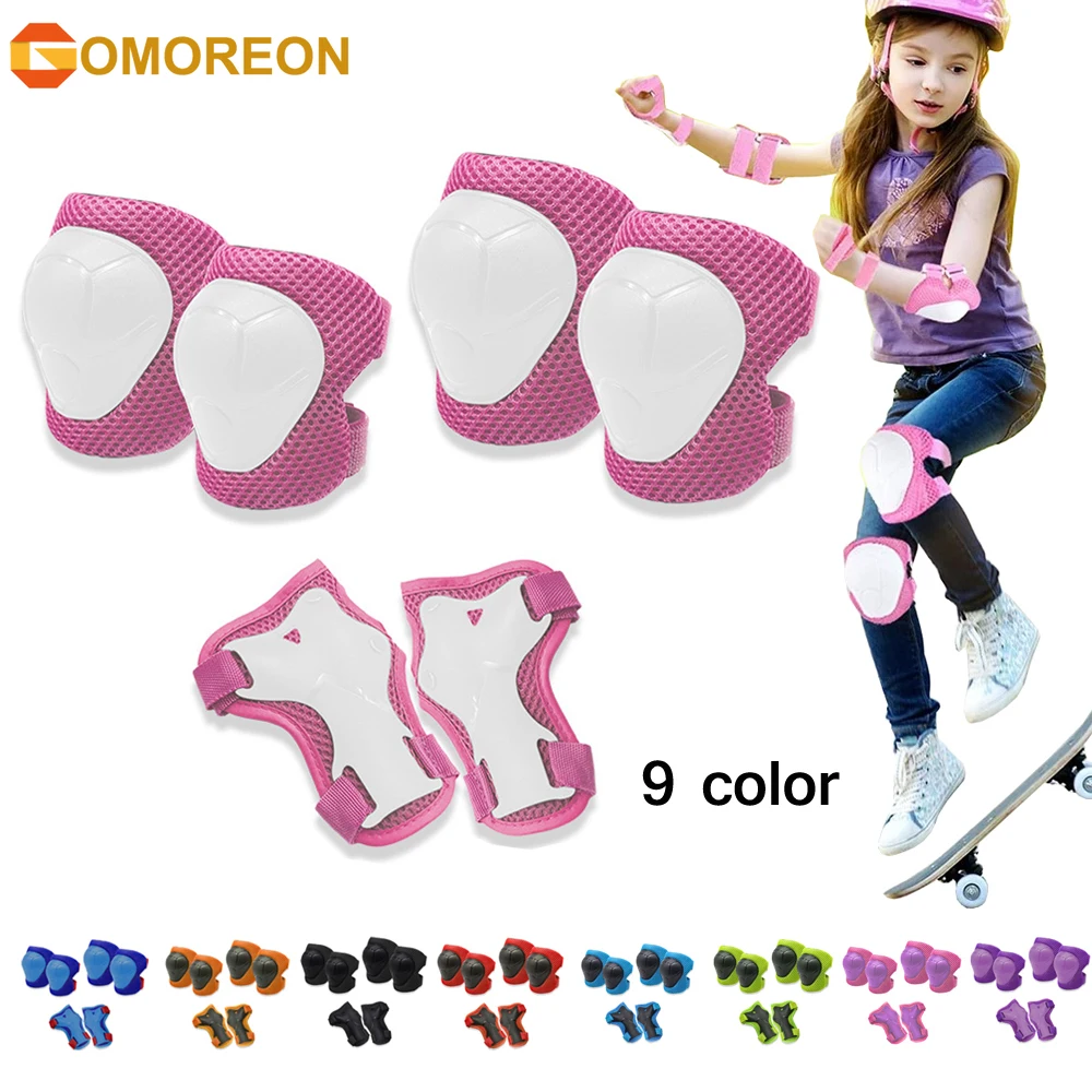 Cycling Protective Gear For Kids - GOMOREON 6 шт./компл. детские наколенники налокотники